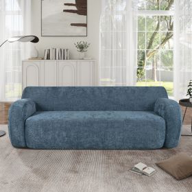 U_Style 81.5'' Minimalist Curved Upholstered Sofa, 3-Seat Modular Casual Sofa for Living Room, Bedroom, and Apartments