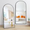 Dolonm Arched Full Length Mirror with Stand, 71"x32" Aluminum Alloy Body Mirror, Shatter-Proof Glass Made, Free Standing, Leaning