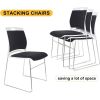 Stacking Chairs Set Black Stackable Home Office Guest Chair Set with Padded Seat and Back,Lobby Chairs Waiting Room Reception Ch