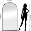 Dolonm Arched Full Length Mirror with Stand, 71"x32" Aluminum Alloy Body Mirror, Shatter-Proof Glass Made, Free Standing, Leaning