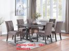 Modern Mocha Finish Fabric 2pc Side Chairs Tufted Upholstered Back Rustic Espresso Wooden Legs Dining Room