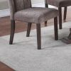 Modern Mocha Finish Fabric 2pc Side Chairs Tufted Upholstered Back Rustic Espresso Wooden Legs Dining Room