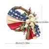 1pc; American National Day Wreath Independence Day Wreath Home Outdoor Decoration New Arrival Door Decoration; Independence Day Supplies