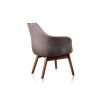 Manhattan Comfort Cronkite Grey and Walnut Twill Accent Chair