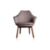 Manhattan Comfort Cronkite Grey and Walnut Twill Accent Chair