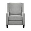 Modern Home Furniture Reclining Chair 1pc Gray Textured Fabric Upholstered Nailhead Trim Solid Wood Frame Self-Reclining Motion Chair