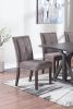 Modern Mocha Finish Fabric 2pc Side Chairs Tufted Upholstered Back Rustic Espresso Wooden Legs Dining Room