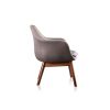 Manhattan Comfort Cronkite Grey and Walnut Twill Accent Chair