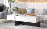 Contemporary Rectangle Design Living Room Furniture, Modern High Gloss Surface Cocktail Table, Center Table for Sofa or Upholstered Chairs