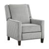 Modern Home Furniture Reclining Chair 1pc Gray Textured Fabric Upholstered Nailhead Trim Solid Wood Frame Self-Reclining Motion Chair