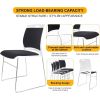 Stacking Chairs Set Black Stackable Home Office Guest Chair Set with Padded Seat and Back,Lobby Chairs Waiting Room Reception Ch