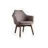 Manhattan Comfort Cronkite Grey and Walnut Twill Accent Chair