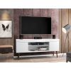 Manhattan Comfort Bradley 62.99 TV Stand White with 2 Media Shelves and 2 Storage Shelves in White with Solid Wood Legs