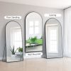 Dolonm Arched Full Length Mirror with Stand, 71"x32" Aluminum Alloy Body Mirror, Shatter-Proof Glass Made, Free Standing, Leaning