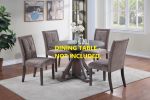 Modern Mocha Finish Fabric 2pc Side Chairs Tufted Upholstered Back Rustic Espresso Wooden Legs Dining Room