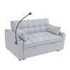 Modern Velvet Loveseat Futon Sofa Couch w/Pullout Bed,Small Love Seat Lounge Sofa with adjustable Reclining Backrest,Toss Pillows, Pockets