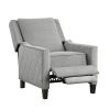 Modern Home Furniture Reclining Chair 1pc Gray Textured Fabric Upholstered Nailhead Trim Solid Wood Frame Self-Reclining Motion Chair