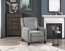 Modern Home Furniture Reclining Chair 1pc Gray Textured Fabric Upholstered Nailhead Trim Solid Wood Frame Self-Reclining Motion Chair