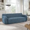 U_Style 81.5'' Minimalist Curved Upholstered Sofa, 3-Seat Modular Casual Sofa for Living Room, Bedroom, and Apartments