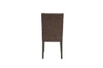 Modern Mocha Finish Fabric 2pc Side Chairs Tufted Upholstered Back Rustic Espresso Wooden Legs Dining Room