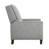 Modern Home Furniture Reclining Chair 1pc Gray Textured Fabric Upholstered Nailhead Trim Solid Wood Frame Self-Reclining Motion Chair