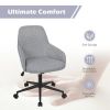 Linen Accent Adjustable Rolling Swivel Home Office Chair with Armrest