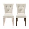 Dining Chairs Set of 2, Upholstered Kitchen & Dining Room Chairs(Cream)