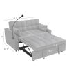 Modern Velvet Loveseat Futon Sofa Couch w/Pullout Bed,Small Love Seat Lounge Sofa with adjustable Reclining Backrest,Toss Pillows, Pockets