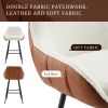 26" Modern Counter Height Bar Stools Set of 2, Mid Century Leather Upholstered Accent Arm Bar Stools