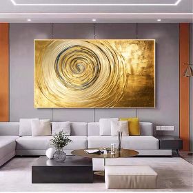 Hand Painted Oil Painting Original Gold Texture Oil Painting on Canvas Large Wall Art Abstract Minimalist Painting Golden Decor Custom Painting Living (Style: 01, size: 90X120cm)