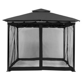 Mosquito Net for Gazebo Outdoor Canopy Insect Net Mosquito Netting with Zippers Mosquito Curtain for Garden Patio Mosquito mesh (Color: Black-only netting, size: L300xW360xH230CM)