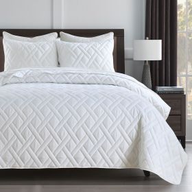 Quilt King Size Dusty Blue, Lightweight Quilt for Summer Ultra-Soft Microfiber Modern Style Quilted Clouds Pattern Bedspread (Color: White, size: Full Queen(90  x 96)