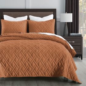 Quilt King Size Dusty Blue, Lightweight Quilt for Summer Ultra-Soft Microfiber Modern Style Quilted Clouds Pattern Bedspread (Color: Burnt Orange, size: Twin(68  x 86 ))