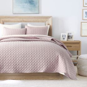 Quilt King Size Dusty Blue, Lightweight Quilt for Summer Ultra-Soft Microfiber Modern Style Quilted Clouds Pattern Bedspread (Color: Light Pink, size: Twin(68  x 86 ))