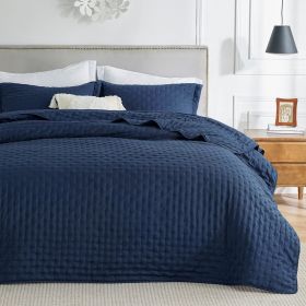 Bedsure Extra Long Quilt Set - Soft Ultrasonic - Clover Bedspread - Lightweight Bed Coverlet for All Seasons, Twin, Queen, King (Color: Navy, size: King)