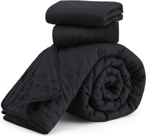 Bedsure Extra Long Quilt Set - Soft Ultrasonic - Clover Bedspread - Lightweight Bed Coverlet for All Seasons, Twin, Queen, King (Color: Black, size: Queen)