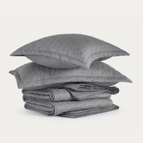 Bedsure Extra Long Quilt Set - Soft Ultrasonic - Clover Bedspread - Lightweight Bed Coverlet for All Seasons, Twin, Queen, King (Color: Grey, size: Queen)