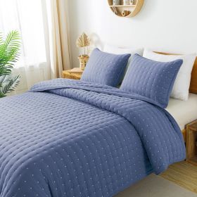 Quilt Bedding Sets with Pillow Shams, Deep Lightweight Bedspread Coverlet, Quilted Blanket Thin Comforter Bed Cover, 3 Pieces, (Color: Blue, size: cal  king)