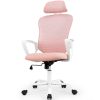 JHK Ergonomic Mesh Fixed Armrest Office Computer Desk Chair Adjustable Headrests Comfortable Lumbar Support For Home Office