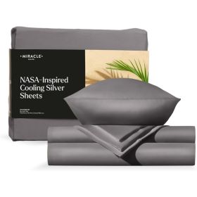 Luxe Cooling Bed Sheets ‚ÄìStone Fitted Sheet Sets Queen‚Äì 4 Piece Linen Silver Infused Bedspreads for King Size Bed Cover Arranged (Color: Stone, size: Full)