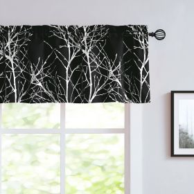 Metallic Tree Blackout Curtains Bedroom Length Living-Room Branch Print Curtain Panels Triple Weave Thermal Insulated Drapes (Color: Silver  Black, size: 50 W x 84 L 2pcs)