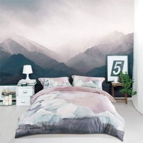 100% Long-Staple Cotton Duvet Cover Set,Pattern Printed Comforter Cover 3pcs, Ultra Soft & Breathable Bedding Set (Color: GrayPinkcasterlyRock, size: Queen(90 x90 ))