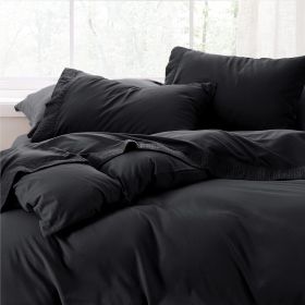 Bedsure Soft Sheet Set - Hotel Luxury, Easy Care Polyester Microfiber Cooling Bed Sheet Set (Color: Black, size: King)