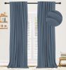 100% Blackout Shield Linen Blackout Curtains for Bedroom 96 Inches Long,Back Tab/Rod Pocket Living Room Drapes,