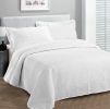 Luxury Bedspread Coverlet Embossed Bed Cover Solid New Over Size