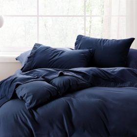 Bedsure Soft Sheet Set - Hotel Luxury, Easy Care Polyester Microfiber Cooling Bed Sheet Set (Color: Navy, size: Twin)