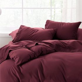 Bedsure Soft Sheet Set - Hotel Luxury, Easy Care Polyester Microfiber Cooling Bed Sheet Set (Color: Burgundy, size: Twin)