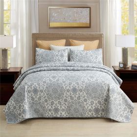 3-Piece Quilt Set with 2 Pillow Shams- Boho Reversible Soft and Lightweight Quilt Bedding Bedspread Coverlet Set (Color: Mandala, size: Queen)