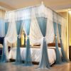 4 Corners Post Canopy Bed Curtain for Girls & Adults - Royal Luxurious Cozy Drapes - Cute Princess Bedroom Decoration