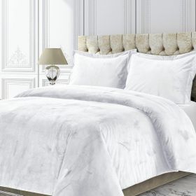 Venice Velvet Oversized Solid Duvet Set, 3pieces (Color: White, size: King)